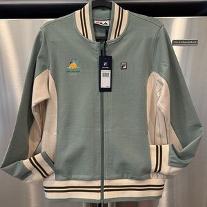 Women’s Fila BNP OPEN Tennis Jacket Green and Cream Jacket L